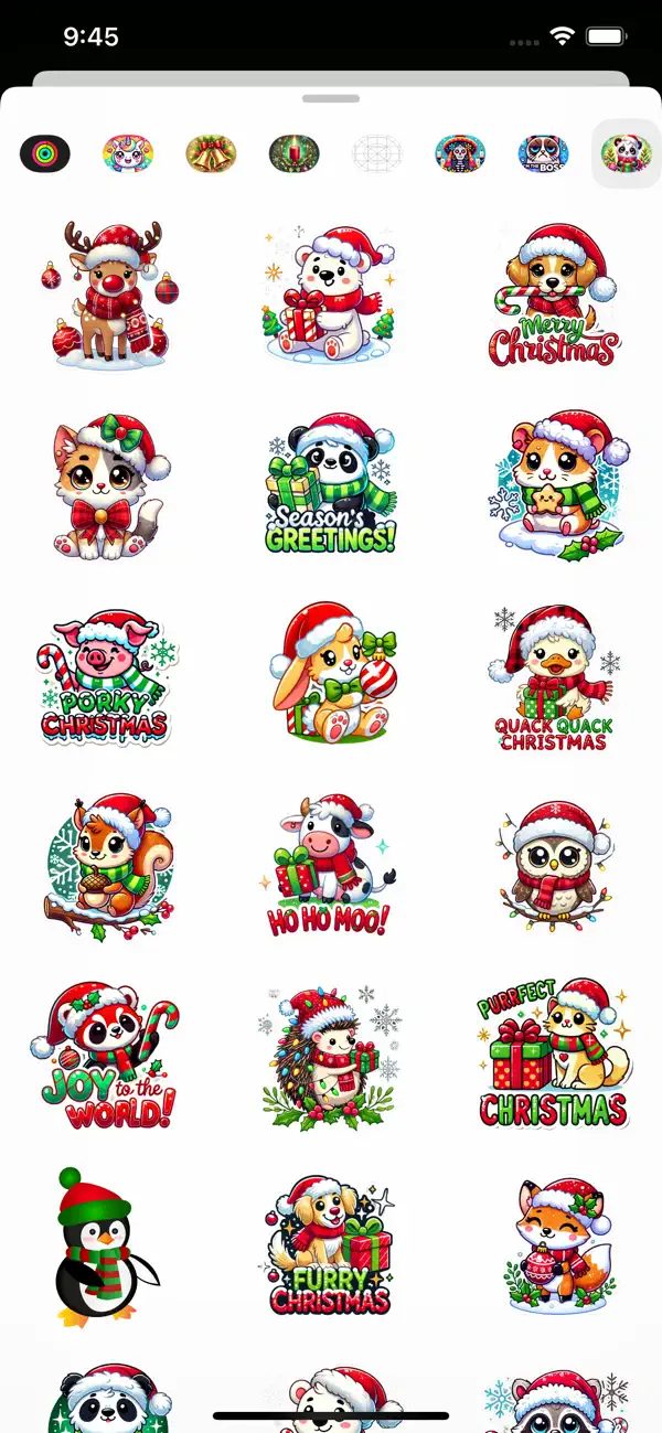 Screenshot #1 pour Cute Christmas Animals Sticker
