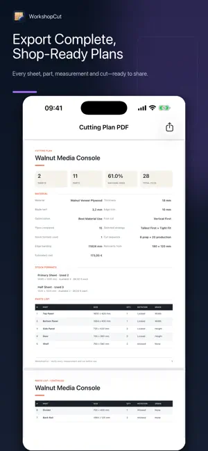 WorkshopCut: Cut List Planner screenshot 3