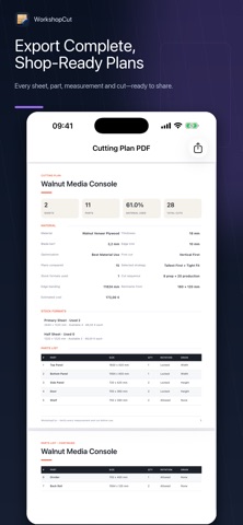 WorkshopCut: Cut List Planner Screenshot 3 of 5