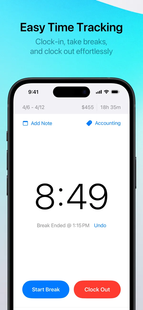 Screenshot #1 pour Punch Time Clock