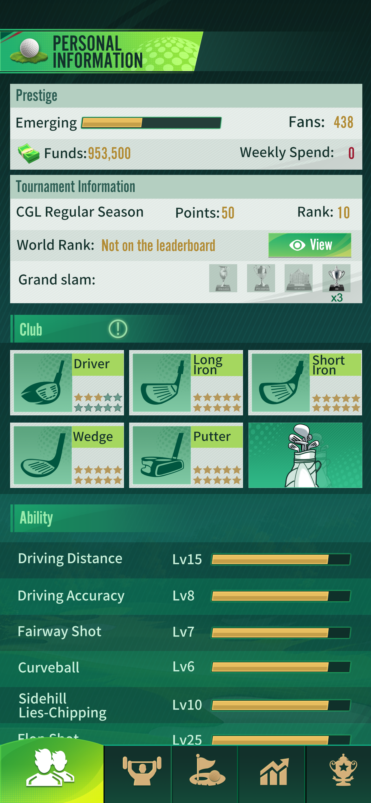 Golf Rising Star : Career Sim