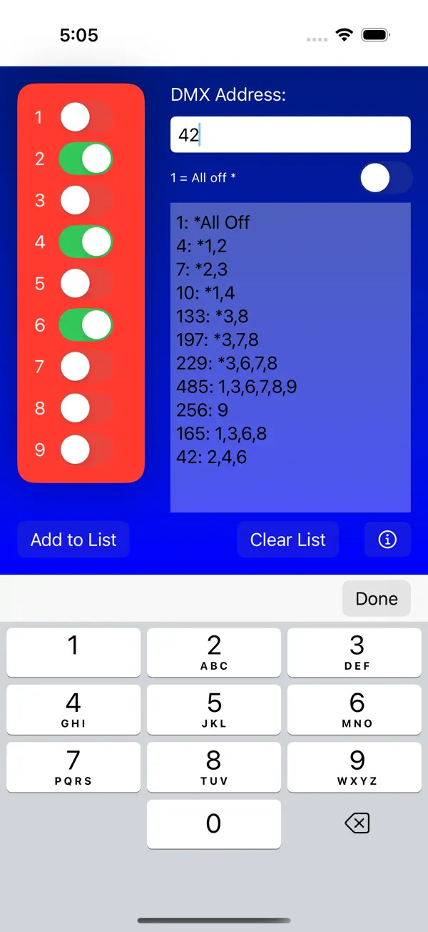 Screenshot #1 pour DMXDIPster - DIP Switch Helper