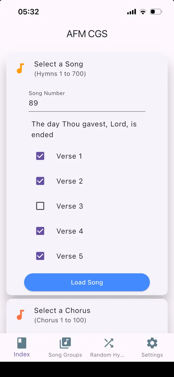 Screenshot #1 pour AFM CGS: Apostolic Faith Hymns