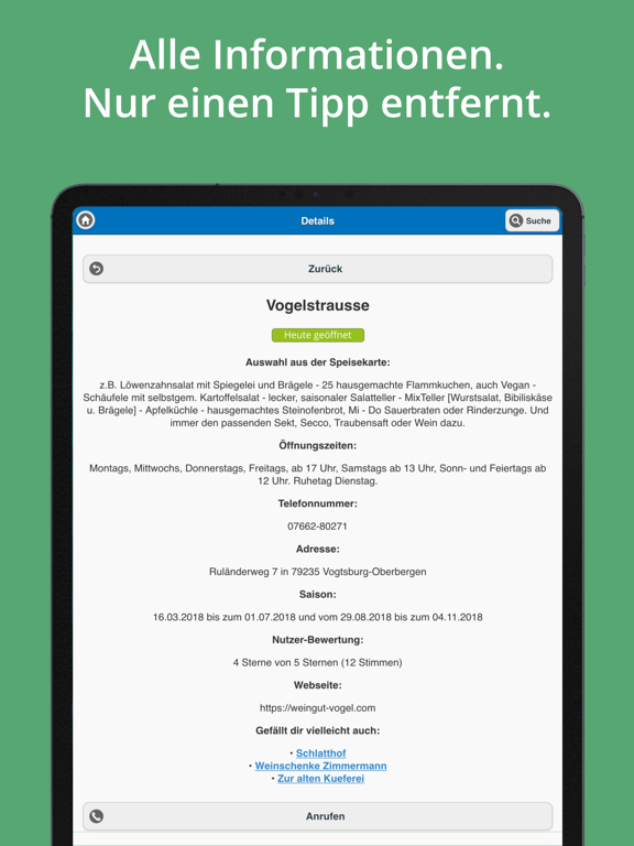 Screenshot #6 pour Straußenführer Südbaden