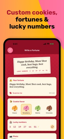 Fortune Cookie Cards & Wishes iPhone screenshot
