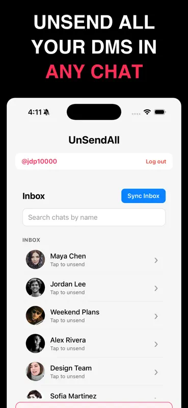 UnSendAll - Mass Unsend DMs screenshot 2 of 5