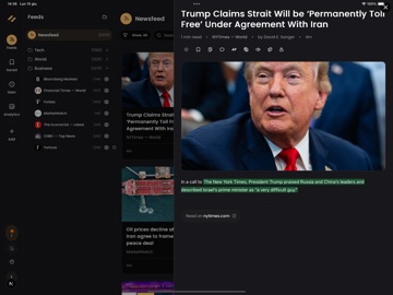 FeedNest: RSS Reader, No Noise iPad screenshot