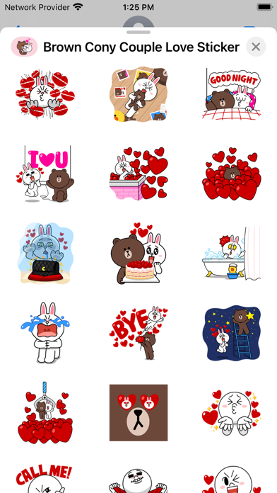 Brown Cony Couple Love Sticker Screenshot