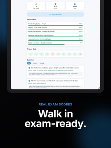 Barber Exam Prep: Board & Quiz iPad screenshot