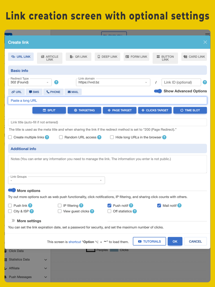 Vivoldi - Link URL Shortener