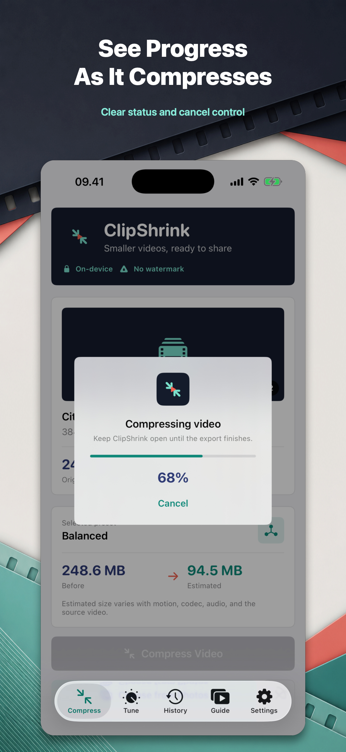 ClipShrink Video Compressor screenshot 3