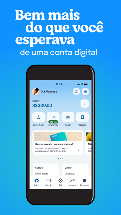Neon: cartão de crédito Screenshot