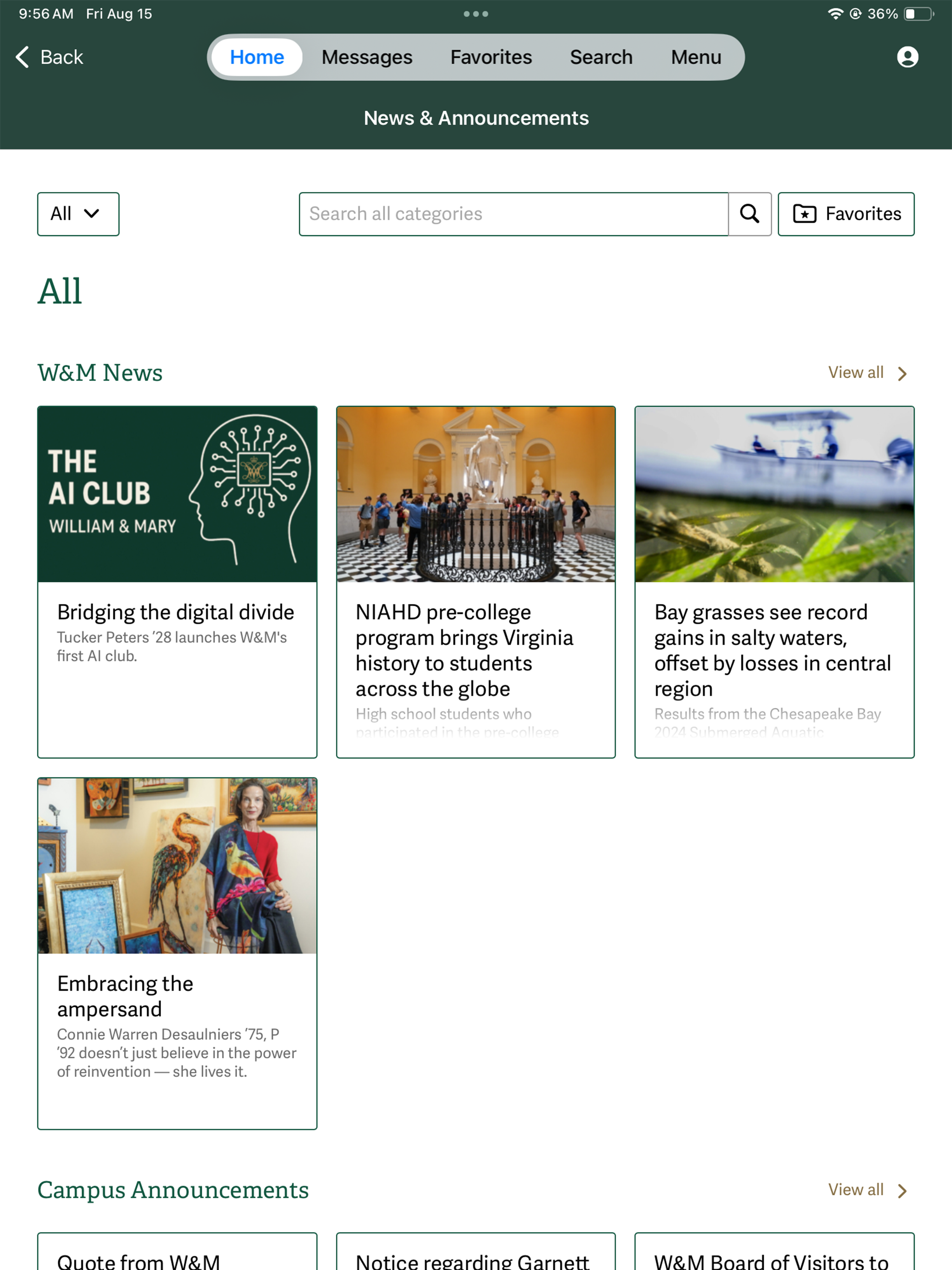 William & Mary Mobile screenshot 14