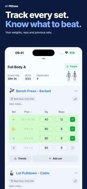 Gym Log Workout Tracker PRZone screenshot 1