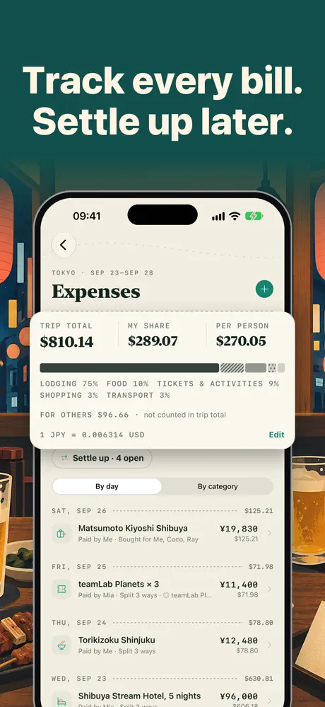 Split the trip's costs