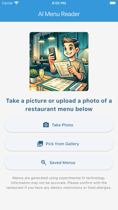 AI Menu Reader Screenshot