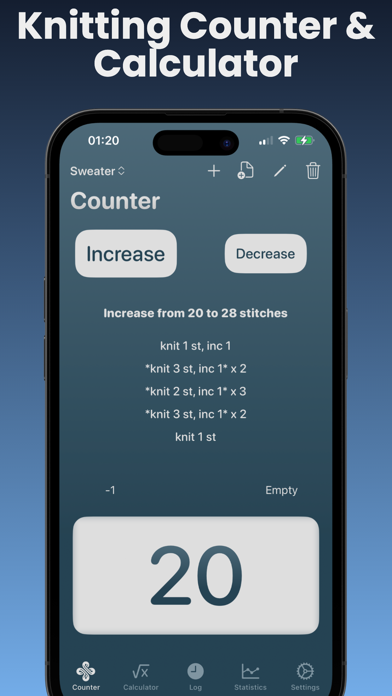 Strikketeller Screenshot