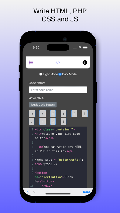 Screenshot #1 pour Simple Code Editor for Web