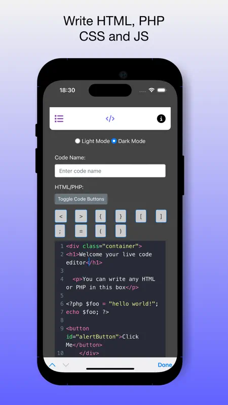 Simple Code Editor for Web screenshot 1 of 6