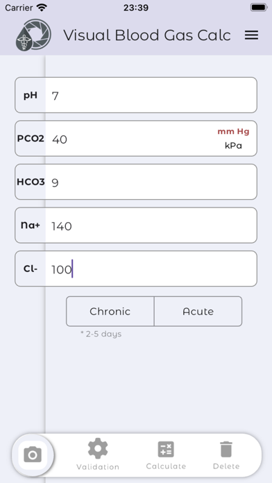 Visual Blood Gas Calc Screenshot