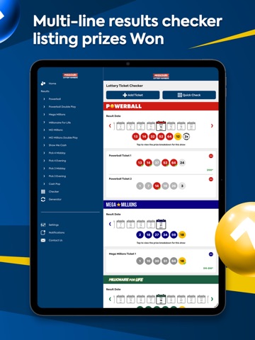 Missouri Lottery Numbers iPad screenshot