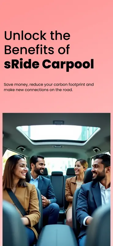 sRide - Carpool & Taxipool screenshot 1 of 6