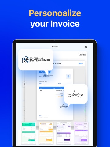 InvoiceGo Simple Invoice Maker iPad screenshot