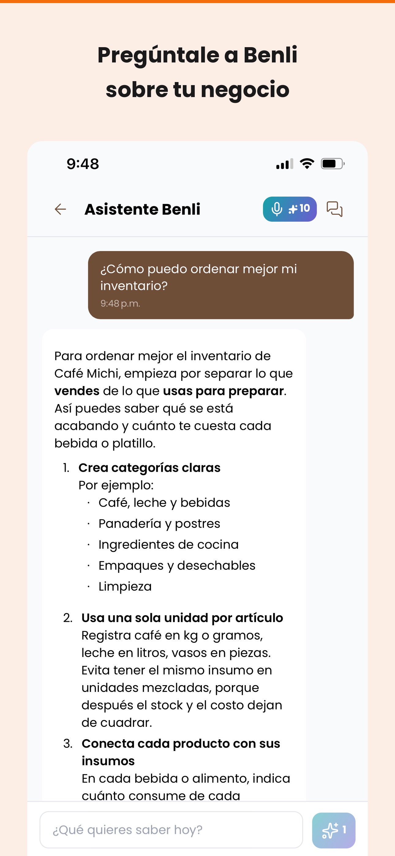 Screenshot 3 of Benli: Asistente de Negocio IA