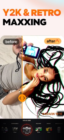 Y2K Retro Camera: Photo Editor iPhone screenshot