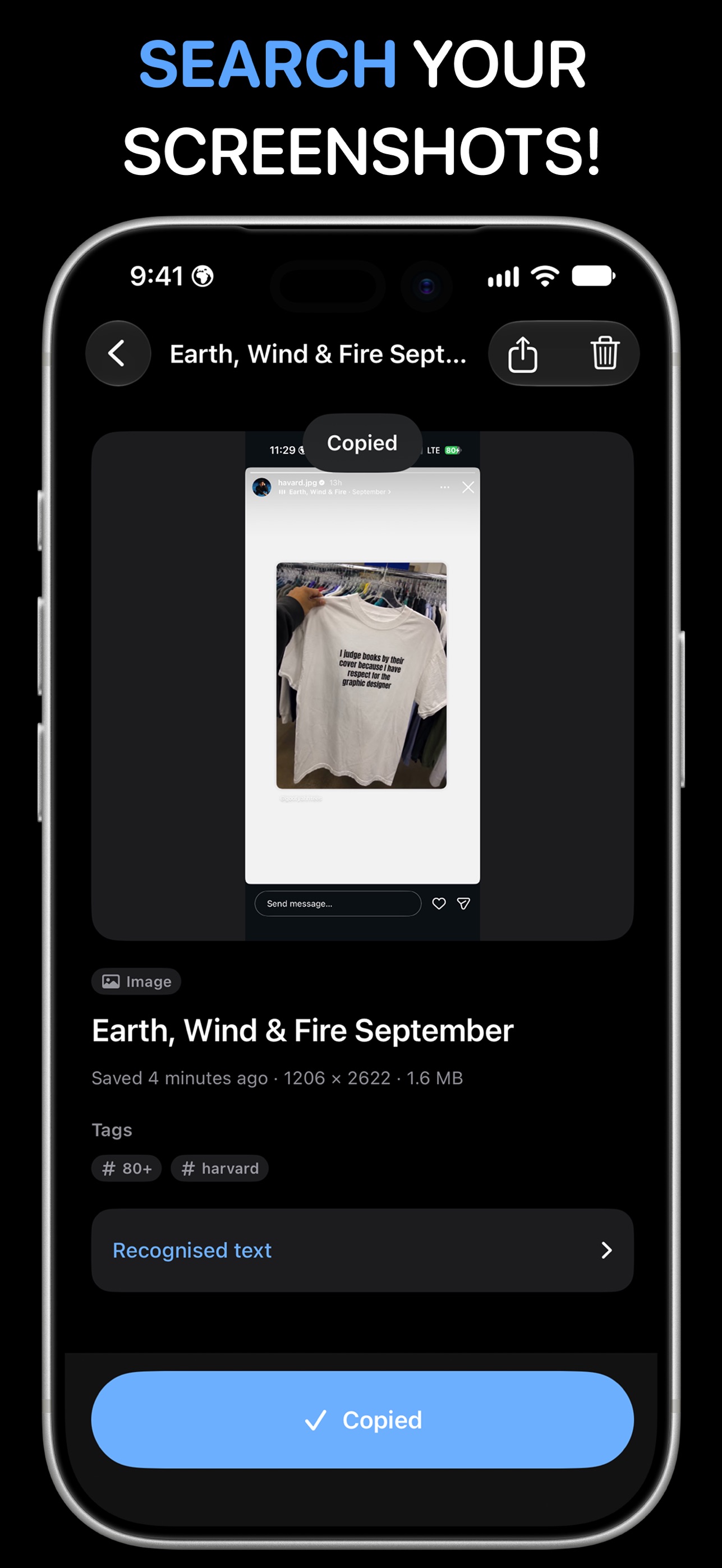 Screenshot 1 of TopDrawer: Snippets & Files