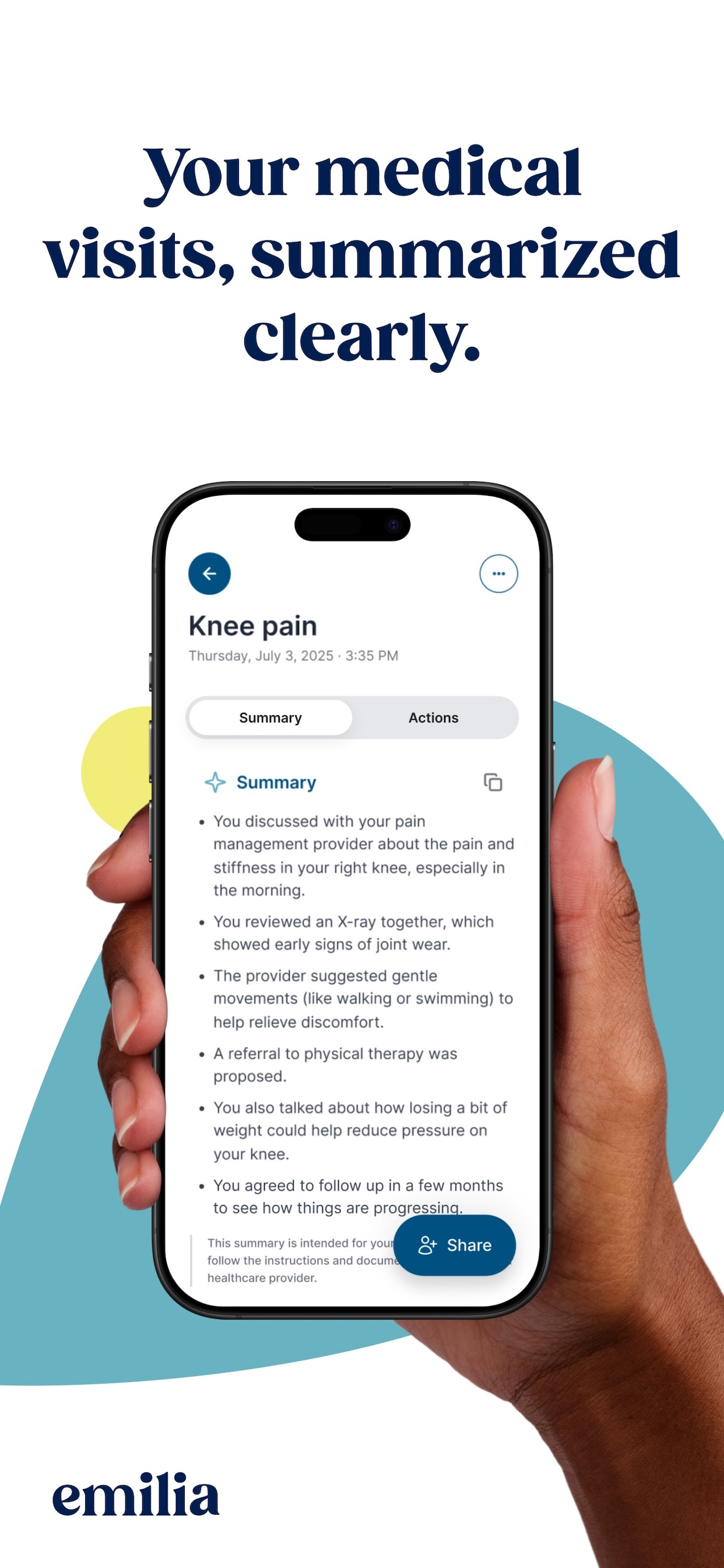 Emilia - Patient notes