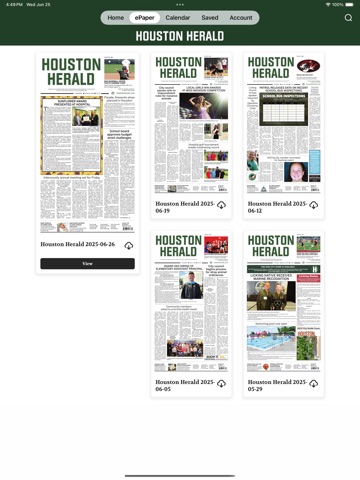 Houston Herald iPad screenshot