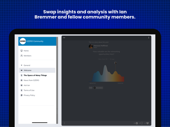 GZERO iPad screenshot 3 - Social Networking app
