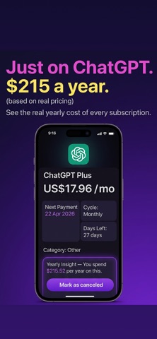 Cancel Subscriptions | SubOff iPhone screenshot