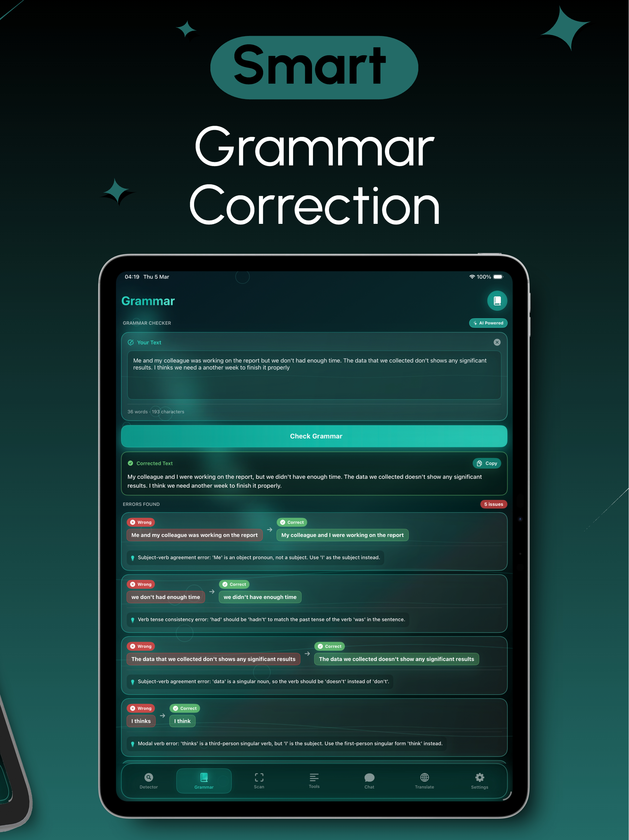 Grammar AI Plagiarism checker