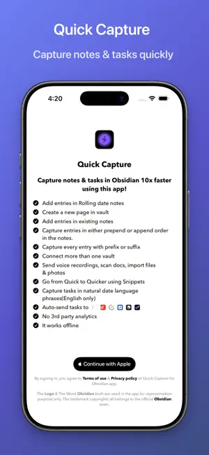 Quick Capture - Vault notes screenshot 2