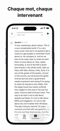 Capture d'écran de Recap: IA Pour Réunions sur iPhone 2