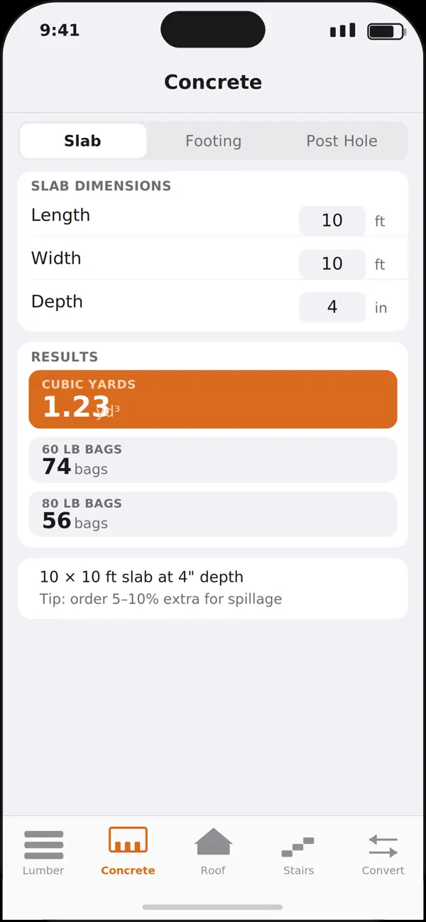 Screenshot #1 pour Builders-Calc