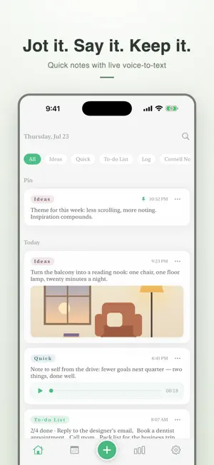 inkling — dream journal, notes screenshot 1