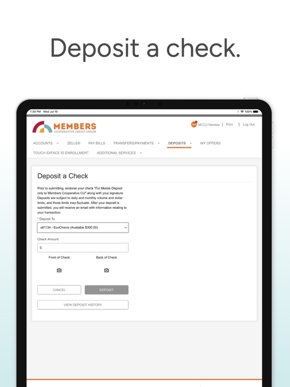 MCCU-Mobile iPad screenshot 5 - Finance app