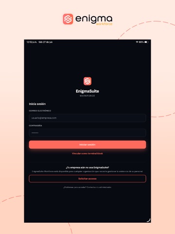 Enigma Workforce iPad screenshot