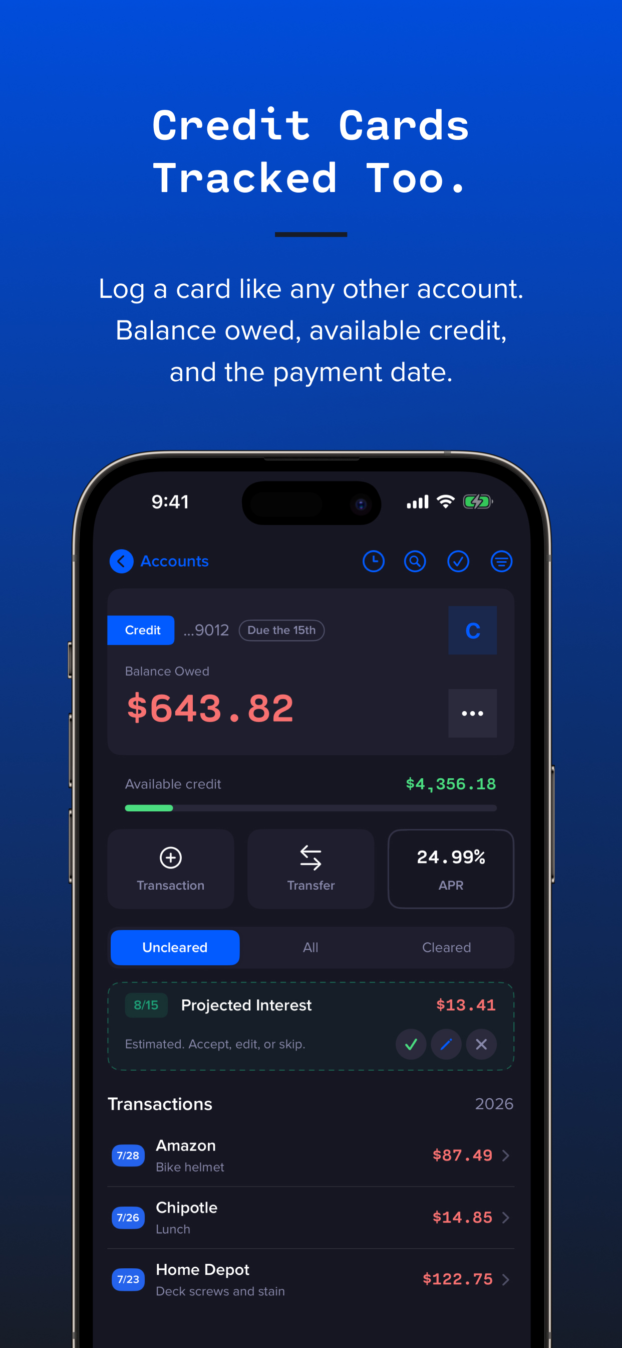 Basic Checkbook: Spending Log screenshot 2