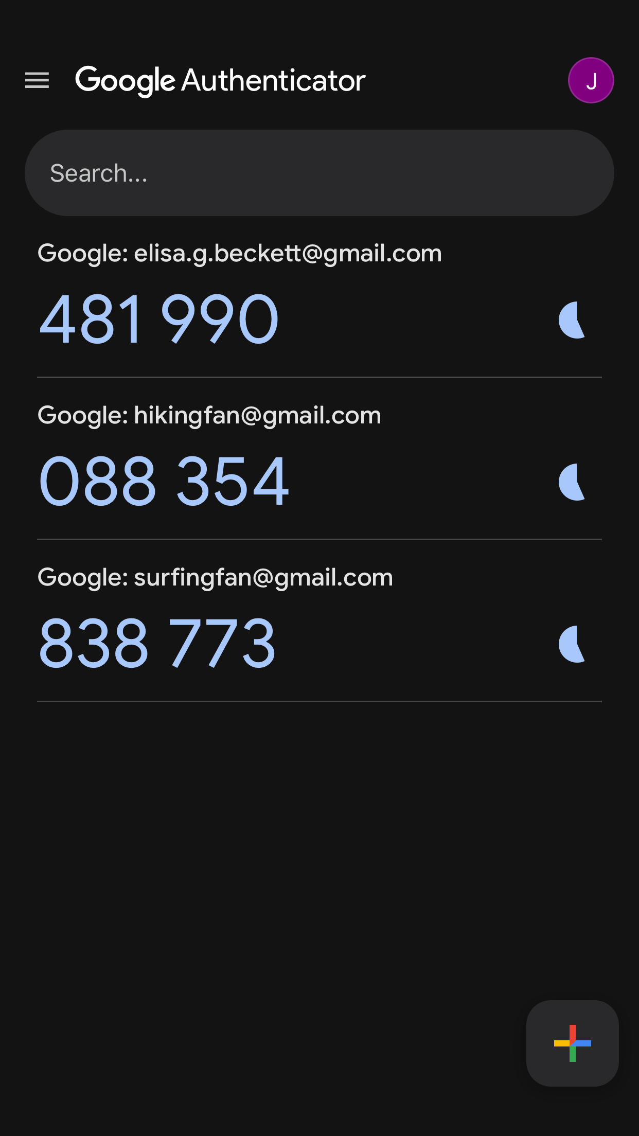 Google Authenticator screenshot 6