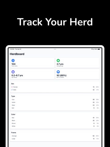 HerdTracker iPad screenshot