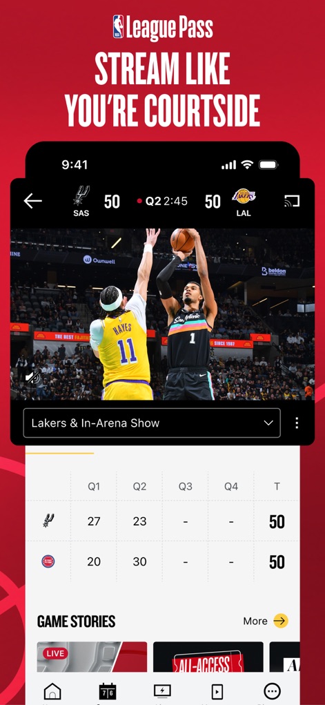 NBA: Live Games & Scores - Expérience League Pass