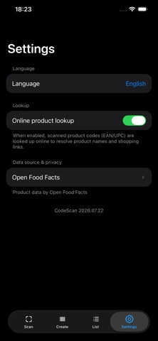 CodeScan – Barcode & QR Screenshot 4 of 4