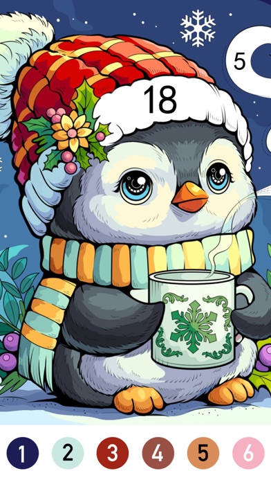 Christmas Color by Number Game iPhone screenshot 6 - Games app