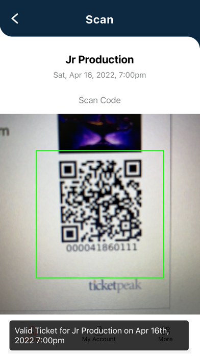 TicketServices Check-in screenshot