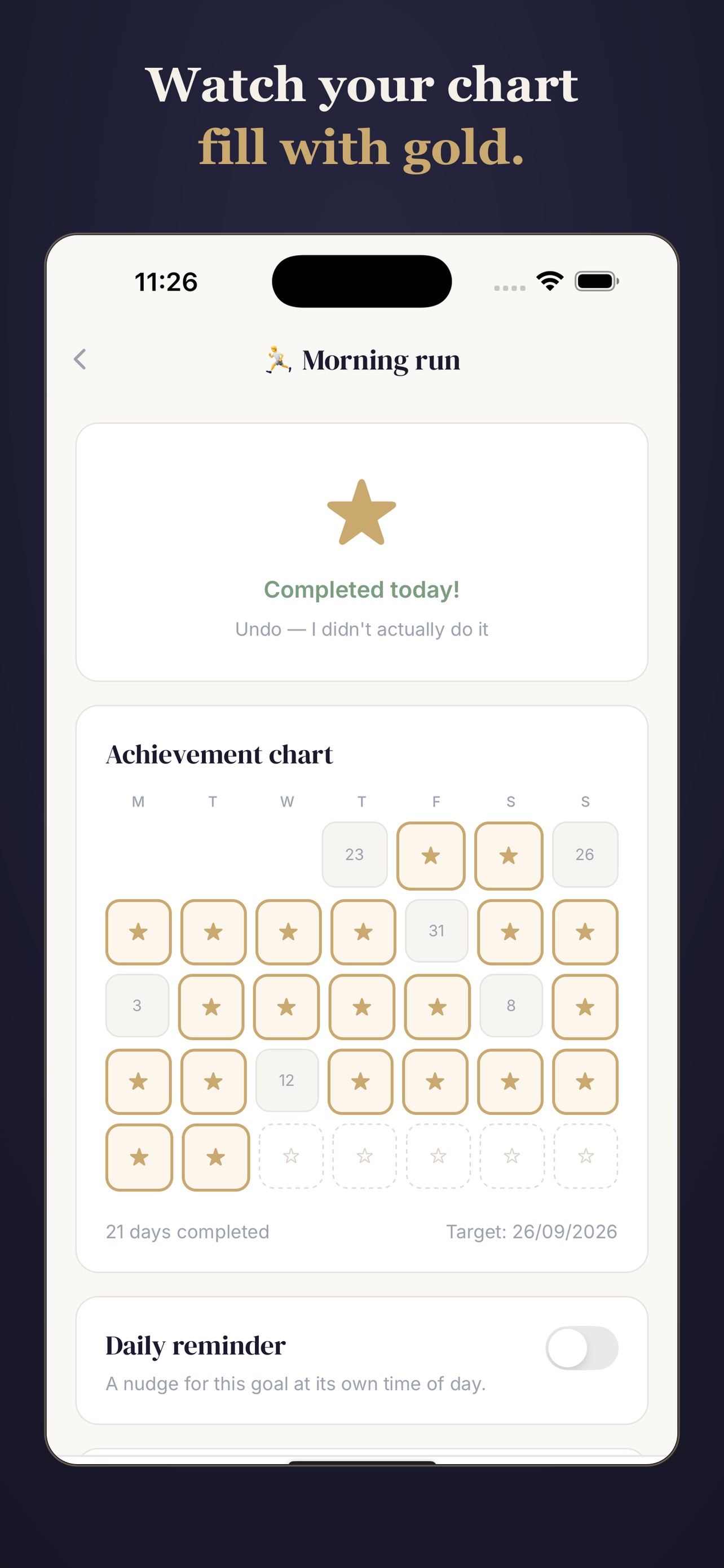 Screenshot 1 of GoalStar: Daily Goal Tracker