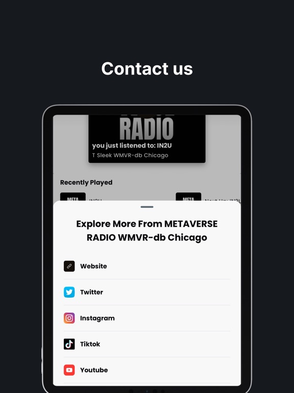METAVERSE RADIO iPad screenshot 3 - Music app